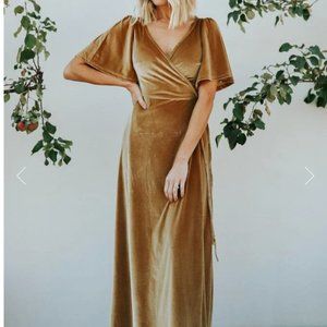 Meghan Velvet Wrap Maxi Dress
